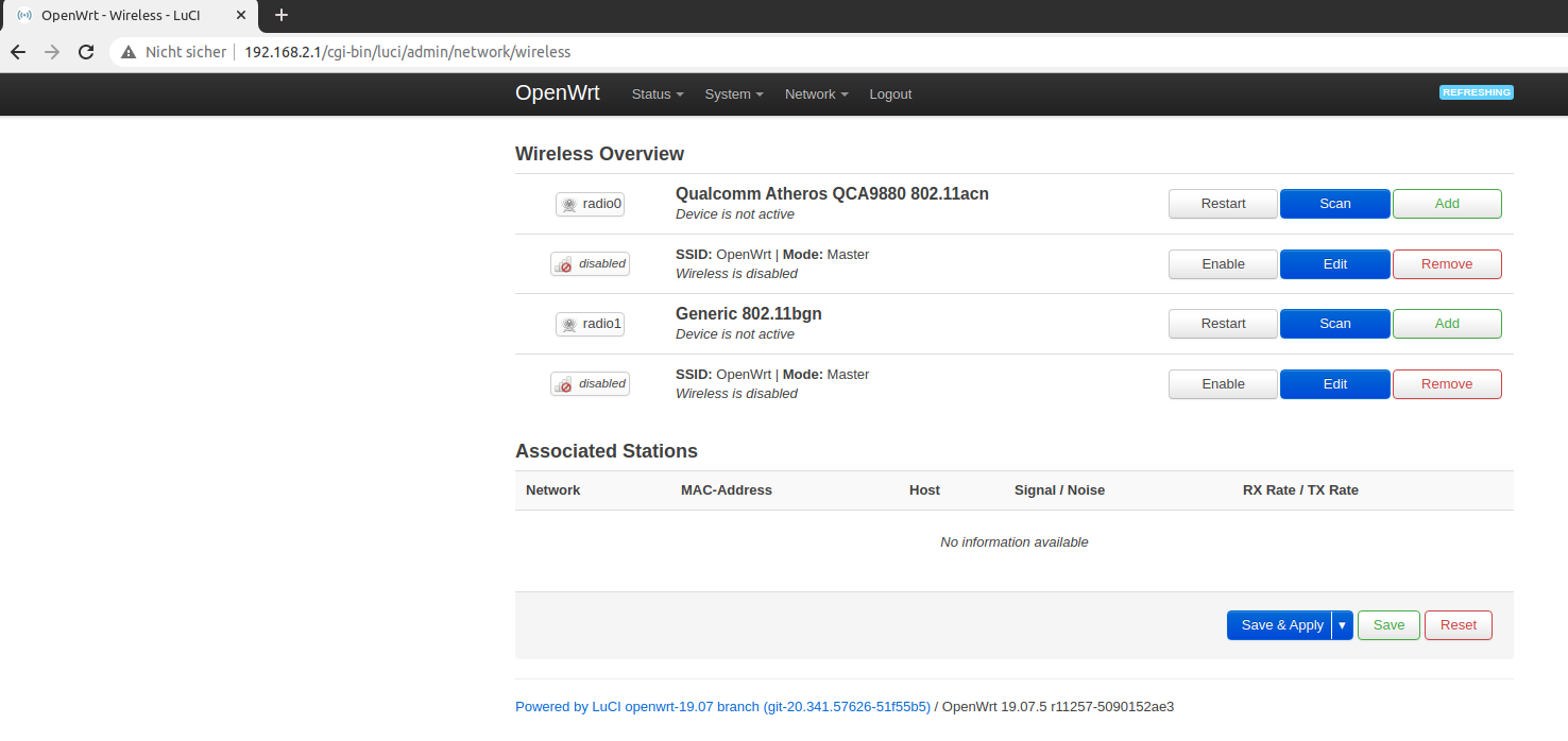 The default Wifi interfaces