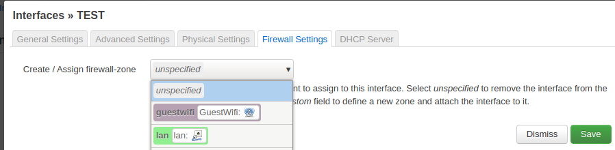 Add a new firewall zone